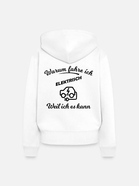 Elektrische Autos - Frauen Premium Bio Zip Hoodie - Weiß