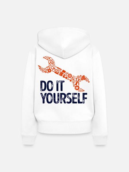 Auto Schraubenschlüssel Statement Schrauber - Frauen Premium Bio Zip Hoodie - Weiß