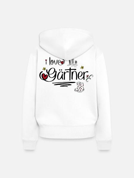 Gärtner - Frauen Premium Bio Zip Hoodie - Weiß