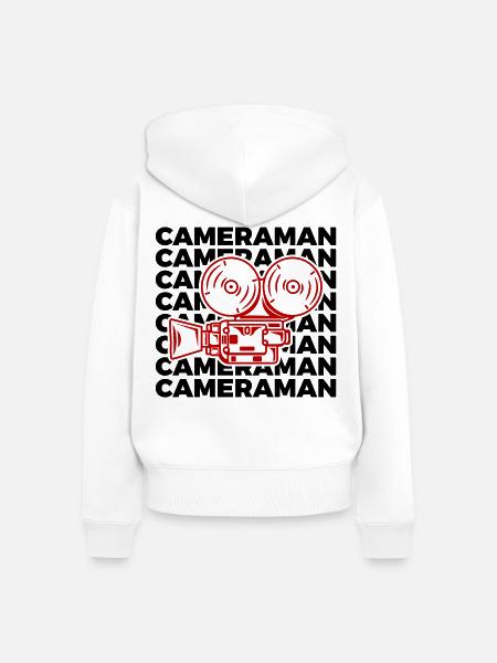 Kameramann - Frauen Premium Bio Zip Hoodie - Weiß