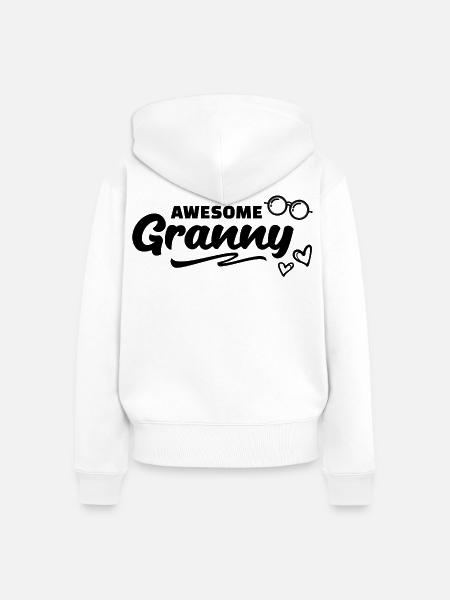 Brille Oma Großmutter Statement Alles Gute - Frauen Premium Bio Zip Hoodie - Weiß