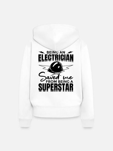 Lustiger Elektrikerwitz - Frauen Premium Bio Zip Hoodie - Weiß