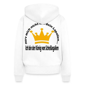 König - Frauen Premium Bio Zip Hoodie - Weiß - Hinten - AI Model Female 172 light (172cm)