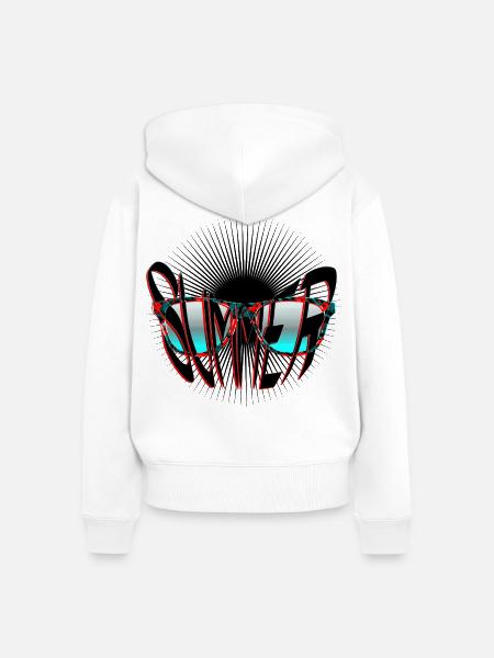 Sonne und Sommer Sonnenbrille - Frauen Premium Bio Zip Hoodie - Weiß