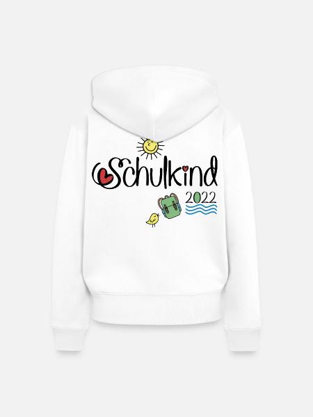 Schulkind 2022 - Frauen Premium Bio Zip Hoodie - Weiß