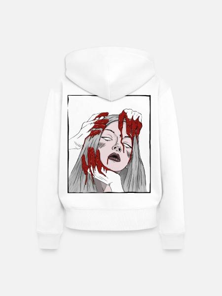 Hands on - Frauen Premium Bio Zip Hoodie - Weiß