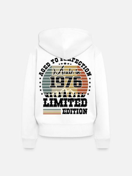 1976 Limited Edition - Frauen Premium Bio Zip Hoodie - Weiß