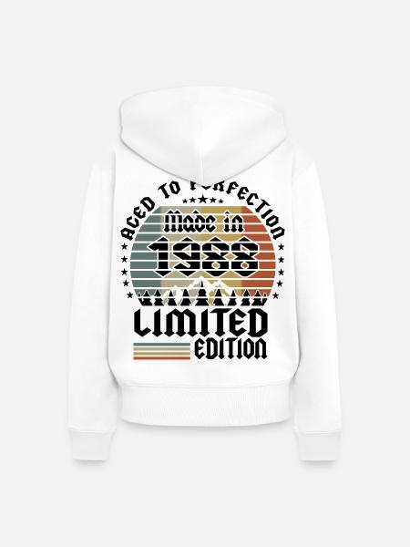 1988 Limited Edition - Frauen Premium Bio Zip Hoodie - Weiß
