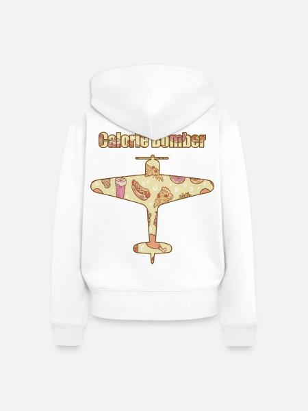 Fast Food Kalorien Bomber - Frauen Premium Bio Zip Hoodie - Weiß