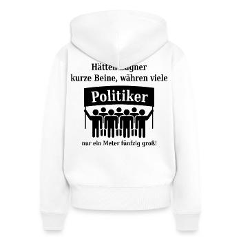 Kleine Politiker - Frauen Premium Bio Zip Hoodie - Weiß - Hinten - AI Model Female 172 light (172cm)