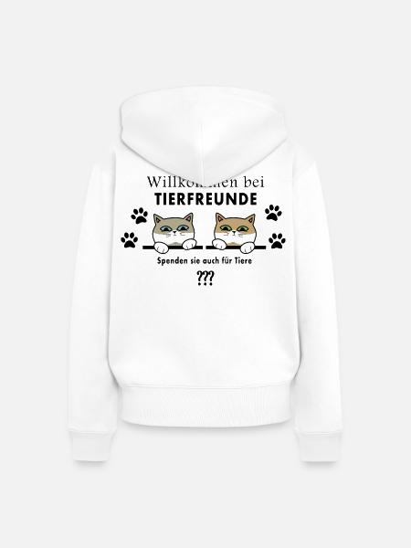 Tierfreunde Katzen - Frauen Premium Bio Zip Hoodie - Weiß