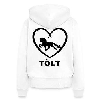 Herz Tölt Islandpferde Spruch Pferdeliebe Pferde - Frauen Premium Bio Zip Hoodie - Weiß - Hinten - AI Model Female 172 light (172cm)