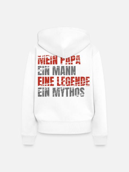 Papa Legende Mythos Grunge - Frauen Premium Bio Zip Hoodie - Weiß