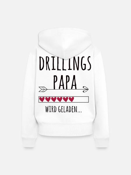 werdender Drillingspapa Schwangerschaft Drillinge - Frauen Premium Bio Zip Hoodie - Weiß