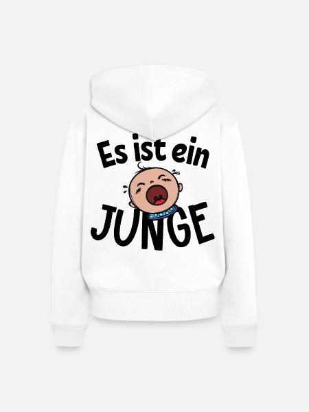 Schwanger Familienglück Statement Babybauch - Frauen Premium Bio Zip Hoodie - Weiß