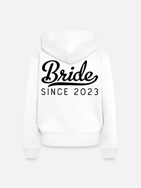 Bride since 2023 - Frauen Premium Bio Zip Hoodie - Weiß