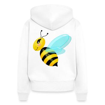 Fliegende anmutige Biene - Frauen Premium Bio Zip Hoodie - Weiß - Hinten - AI Model Female 172 light (172cm)