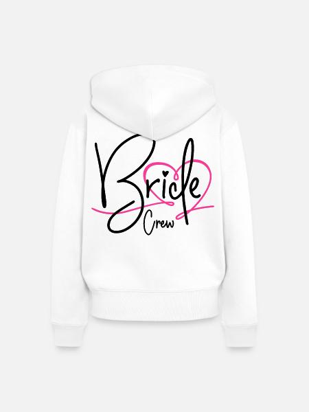 Bride Crew - Frauen Premium Bio Zip Hoodie - Weiß