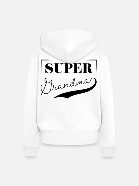 Super Oma - Frauen Premium Bio Zip Hoodie - Weiß