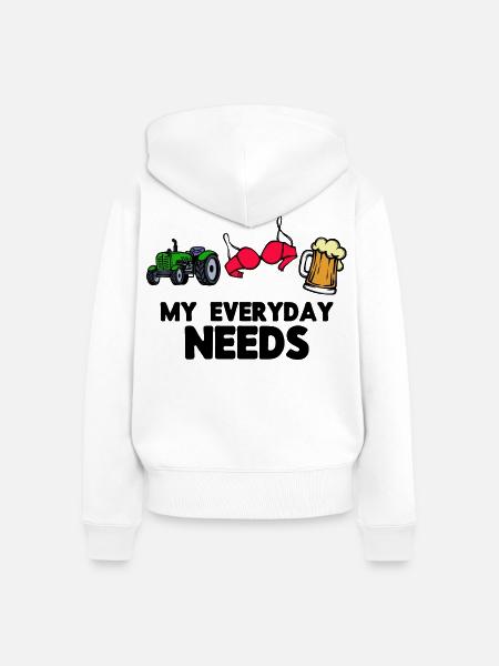 Landmaschinen Ackerbau Traktor Fahrzeug Statement - Frauen Premium Bio Zip Hoodie - Weiß