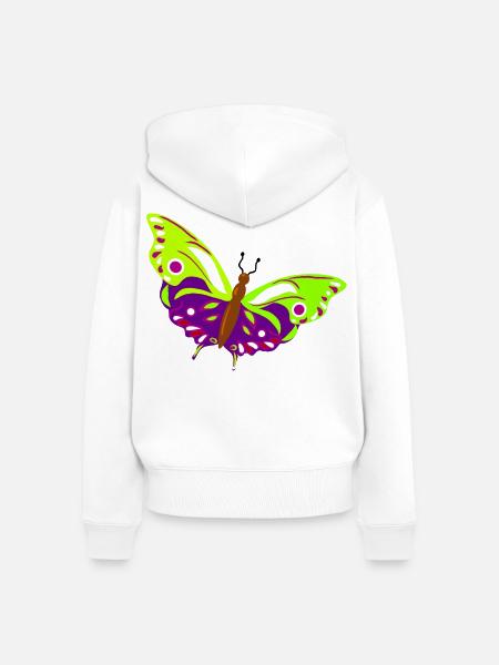 Mehrfarbige Schmetterlingsillustration - Frauen Premium Bio Zip Hoodie - Weiß