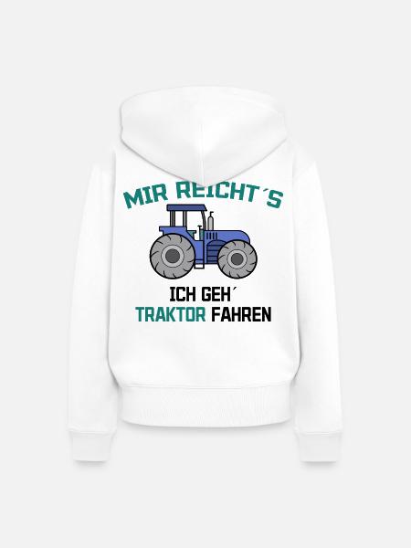 Traktor Statement Bauer Ackerbau Kraftfahrzeug - Frauen Premium Bio Zip Hoodie - Weiß