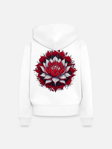 Lotus - Frauen Premium Bio Zip Hoodie - Weiß