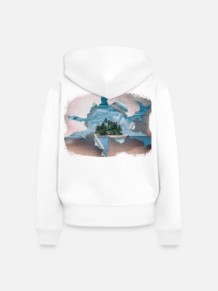 Der Traum von der Insel - Frauen Premium Bio Zip Hoodie - Weiß