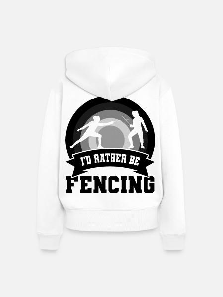 Fechter Witz - Frauen Premium Bio Zip Hoodie - Weiß