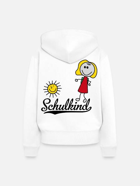 Schulkind - Frauen Premium Bio Zip Hoodie - Weiß