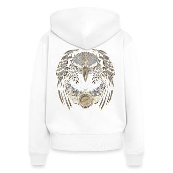 Steinadler - Frauen Premium Bio Zip Hoodie - Weiß - Hinten - AI Model Female 172 light (172cm)