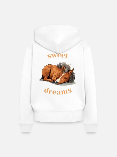 Sweet Dreams Pferd - Frauen Premium Bio Zip Hoodie - Weiß