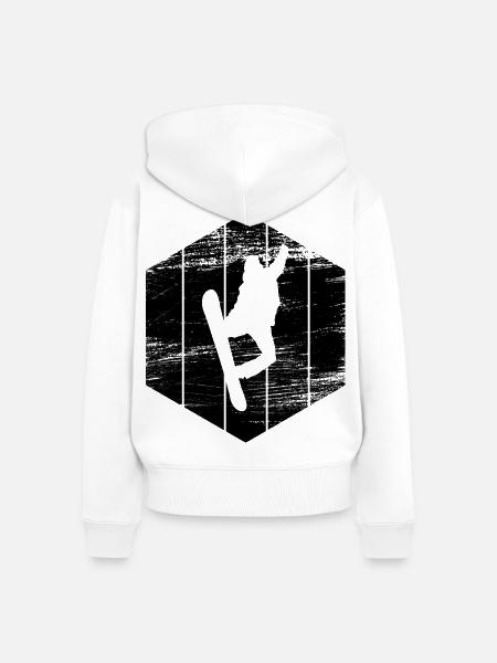 Snowboarder Skizze - Frauen Premium Bio Zip Hoodie - Weiß