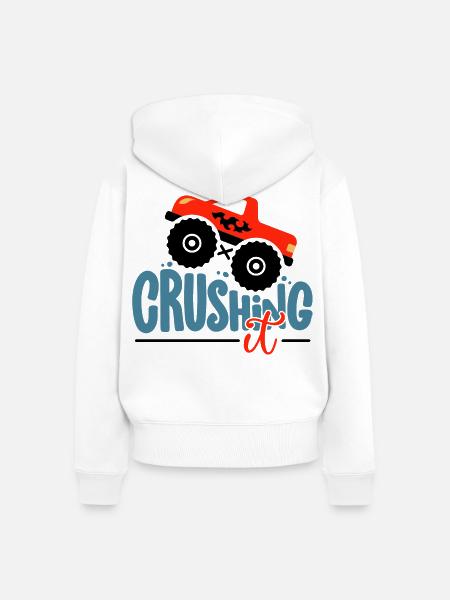 Crushing It Hotrod Grafik - Frauen Premium Bio Zip Hoodie - Weiß