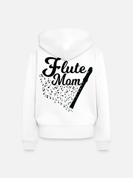 Flötenspieler Mutter - Frauen Premium Bio Zip Hoodie - Weiß