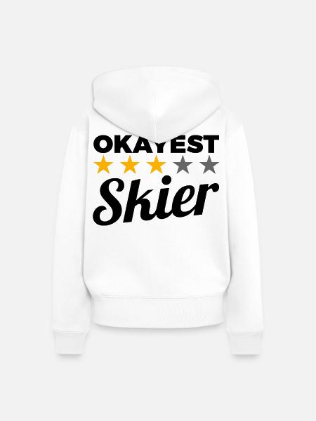 Bester Skifahrer - Frauen Premium Bio Zip Hoodie - Weiß