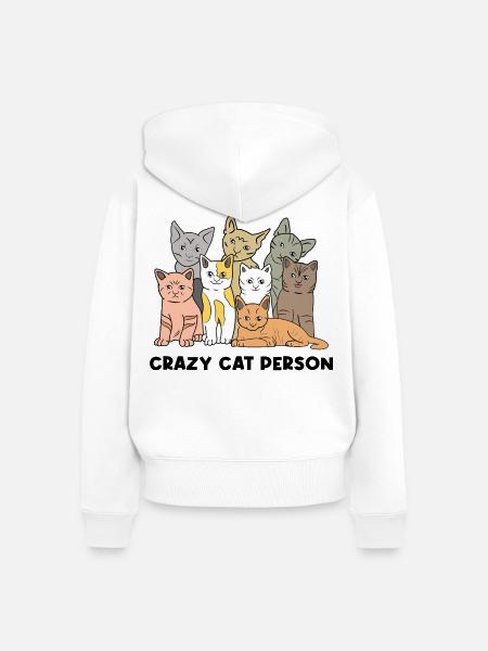 Katze Haustiere Statement Lieblingstier Heimtier - Frauen Premium Bio Zip Hoodie - Weiß
