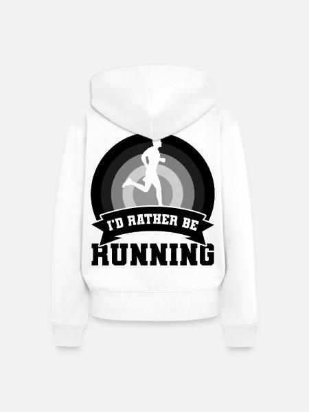 Lustiger Läufer Witz - Frauen Premium Bio Zip Hoodie - Weiß