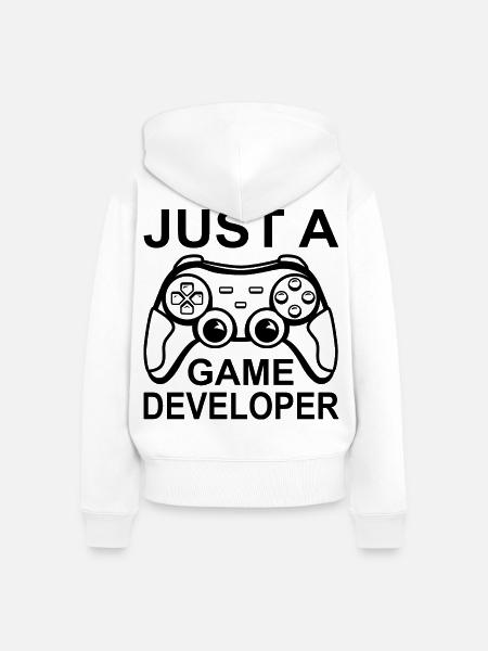 Nur ein Spieleentwickler - Frauen Premium Bio Zip Hoodie - Weiß