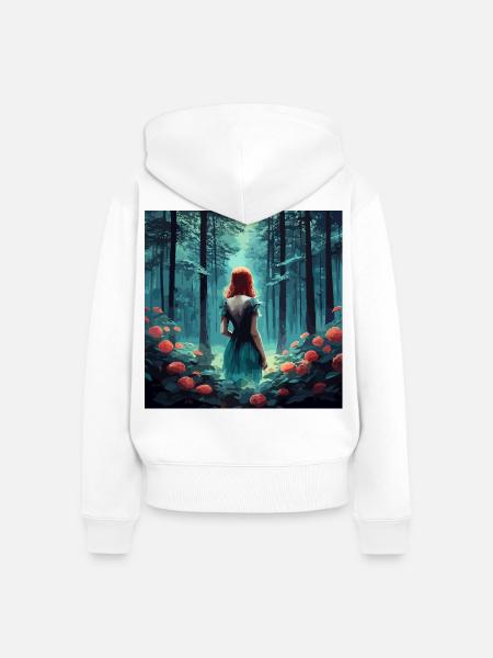 Rusalka vibrant painting dark fantasy - Frauen Premium Bio Zip Hoodie - Weiß