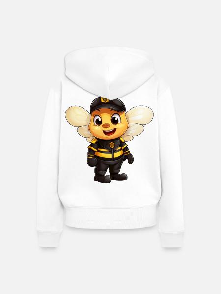 Bienen Polizei - Frauen Premium Bio Zip Hoodie - Weiß