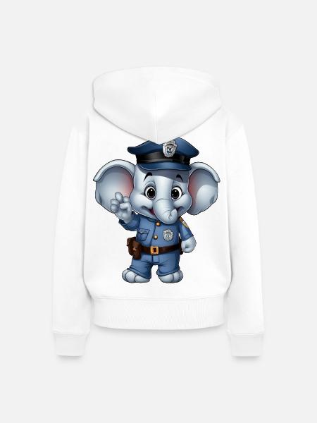 Polizei Elefäntchen - Frauen Premium Bio Zip Hoodie - Weiß