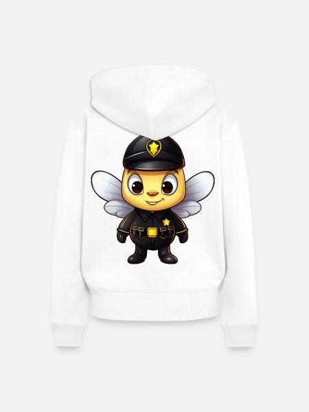 Bienen Polizei - Frauen Premium Bio Zip Hoodie - Weiß