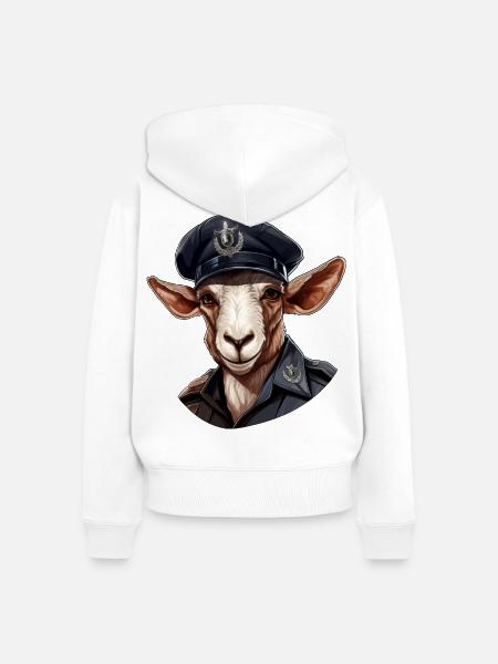 Ziegen Polizei - Frauen Premium Bio Zip Hoodie - Weiß