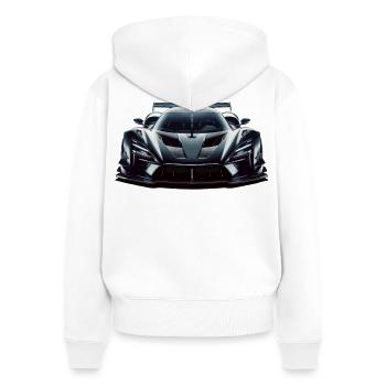 Futuristischer, extrem leistungsstarker Rennwagen - Frauen Premium Bio Zip Hoodie - Weiß - Hinten - AI Model Female 172 light (172cm)