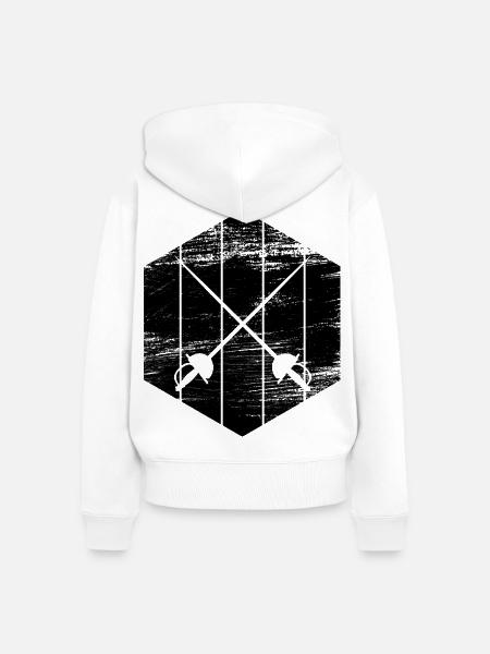 Fechtausrüstung - Frauen Premium Bio Zip Hoodie - Weiß