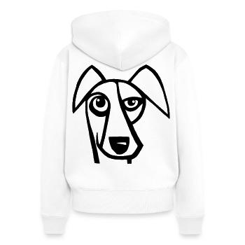 Lustiger schwarzer Hund - Frauen Premium Bio Zip Hoodie - Weiß - Hinten - AI Model Female 172 light (172cm)