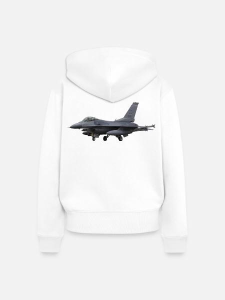 F-16 Fighting Falcon - Frauen Premium Bio Zip Hoodie - Weiß