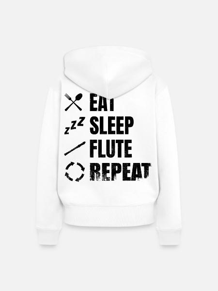 Flötenspruch - Frauen Premium Bio Zip Hoodie - Weiß