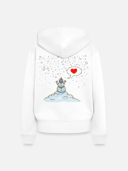Schneemann - Frauen Premium Bio Zip Hoodie - Weiß